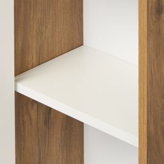 Шкаф-колонна Акватон Сканди белый/дуб рустикальный 1A253403SDZ90 (дверь зеркальная)